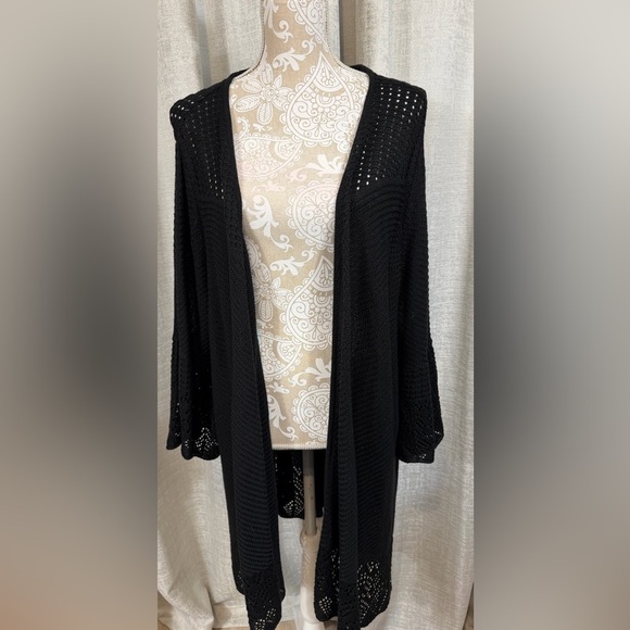 🖤 Lauren Conrad 3X Black Crochet Cardigan - Picture 3 of 5